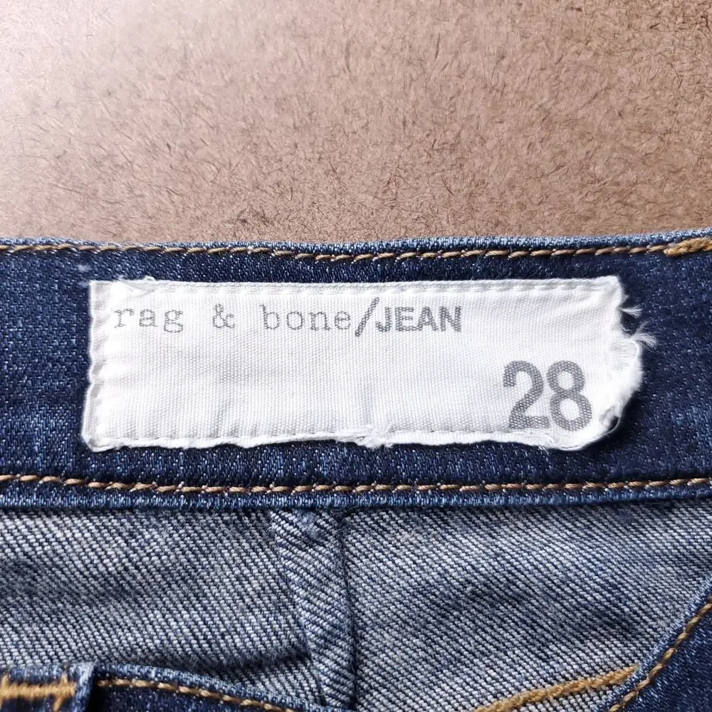 Rag & Bone Jeans Women 28 Dark Blue Skinny Distressed Casual Indie Contemporary